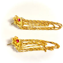 Charming Floral Drops Earring - 14 carat gold EARV2