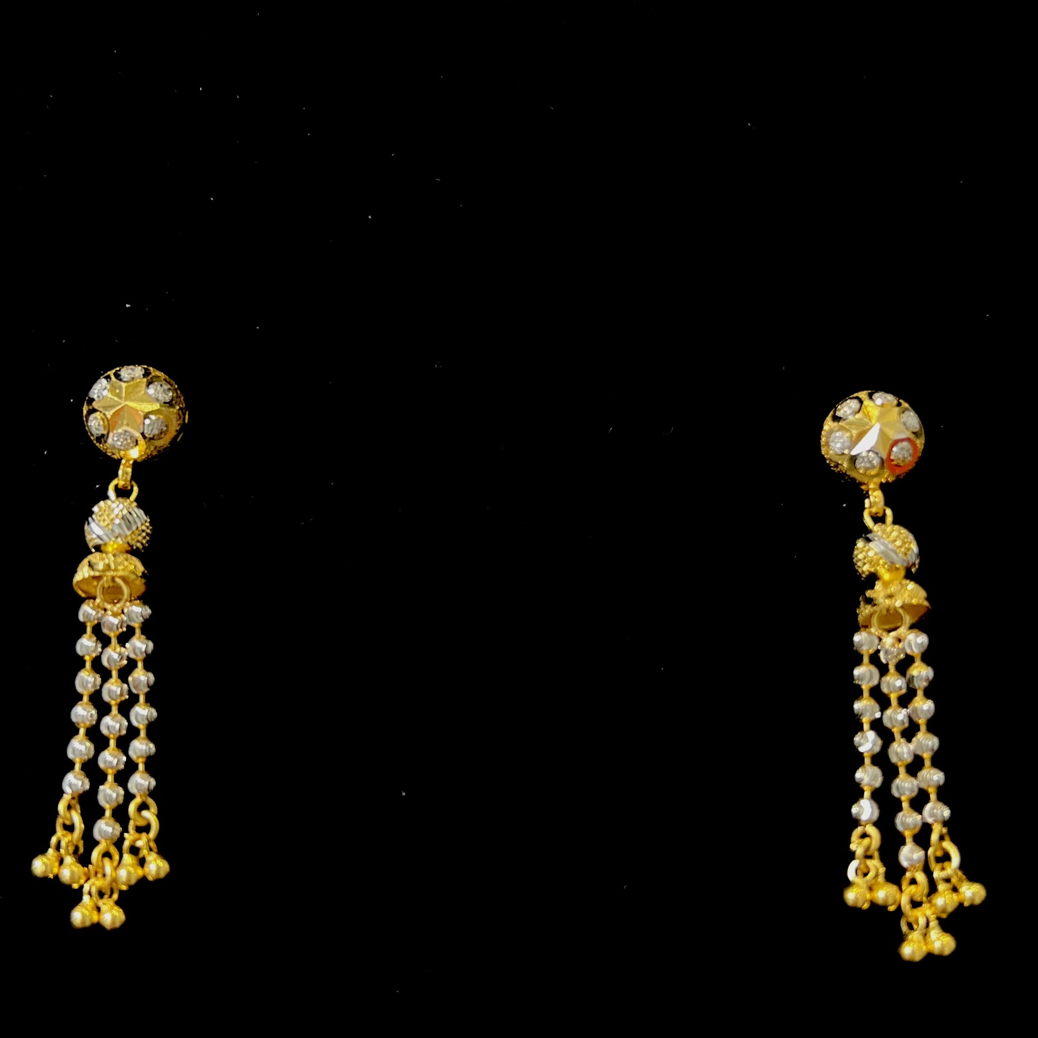 2-part Ladies Set - Chain + Earrings - 22 Carat Gold - 42cm/1,5mm - 362