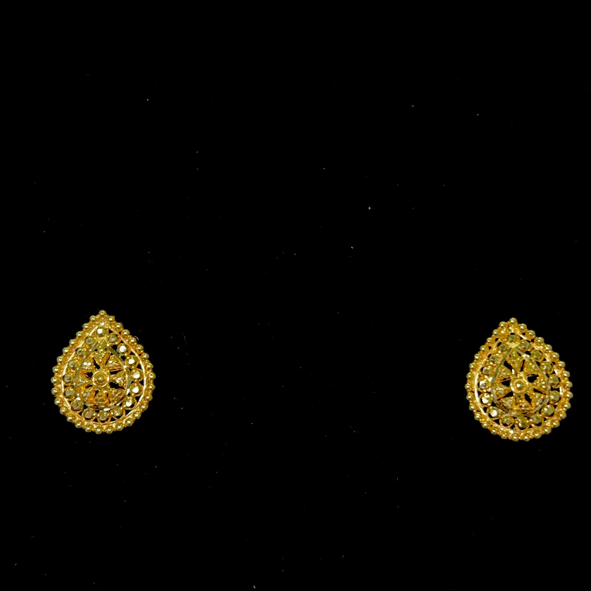 3-part Ladies Set - Chain + Pendant + Earrings - 22 Carat Gold - 45cm/1,5mm - 361