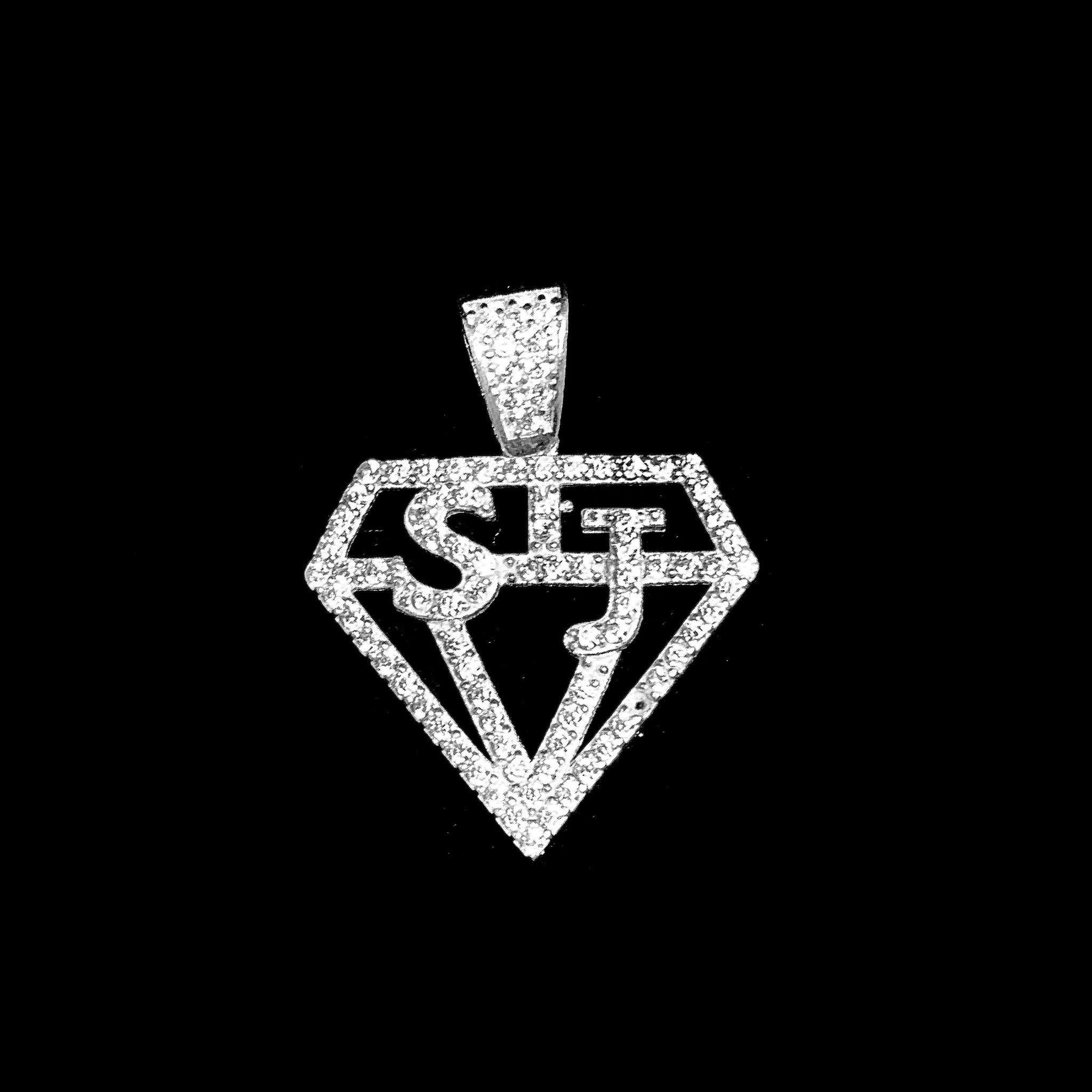 SJ Diamond Shield Pendant - Silver 925