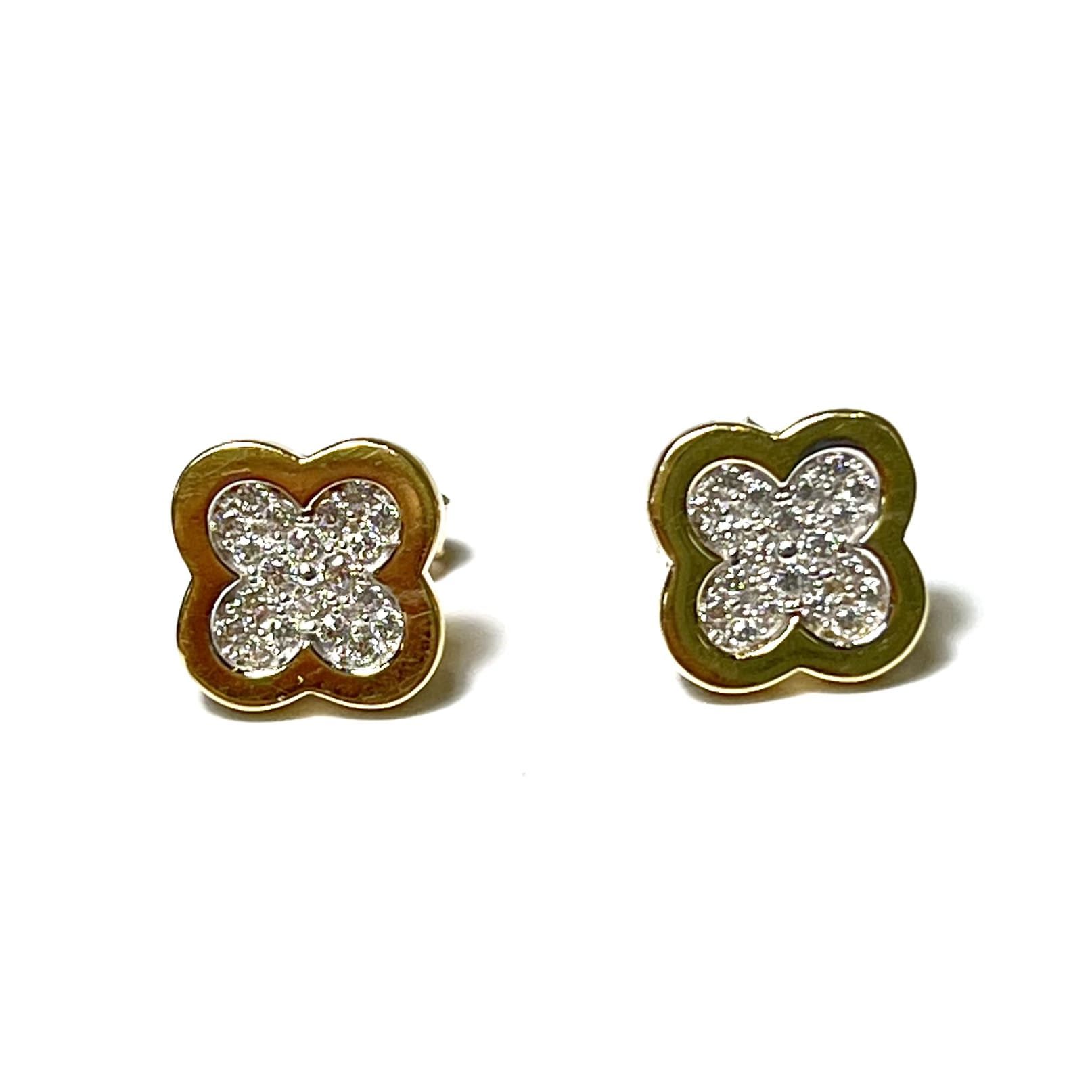 Ladies Earrings - 18 Carat Gold - 1x1 cm - 368