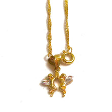 Singapore Rope Chain + Angel - 14 carat gold - 40cm/1,4mm