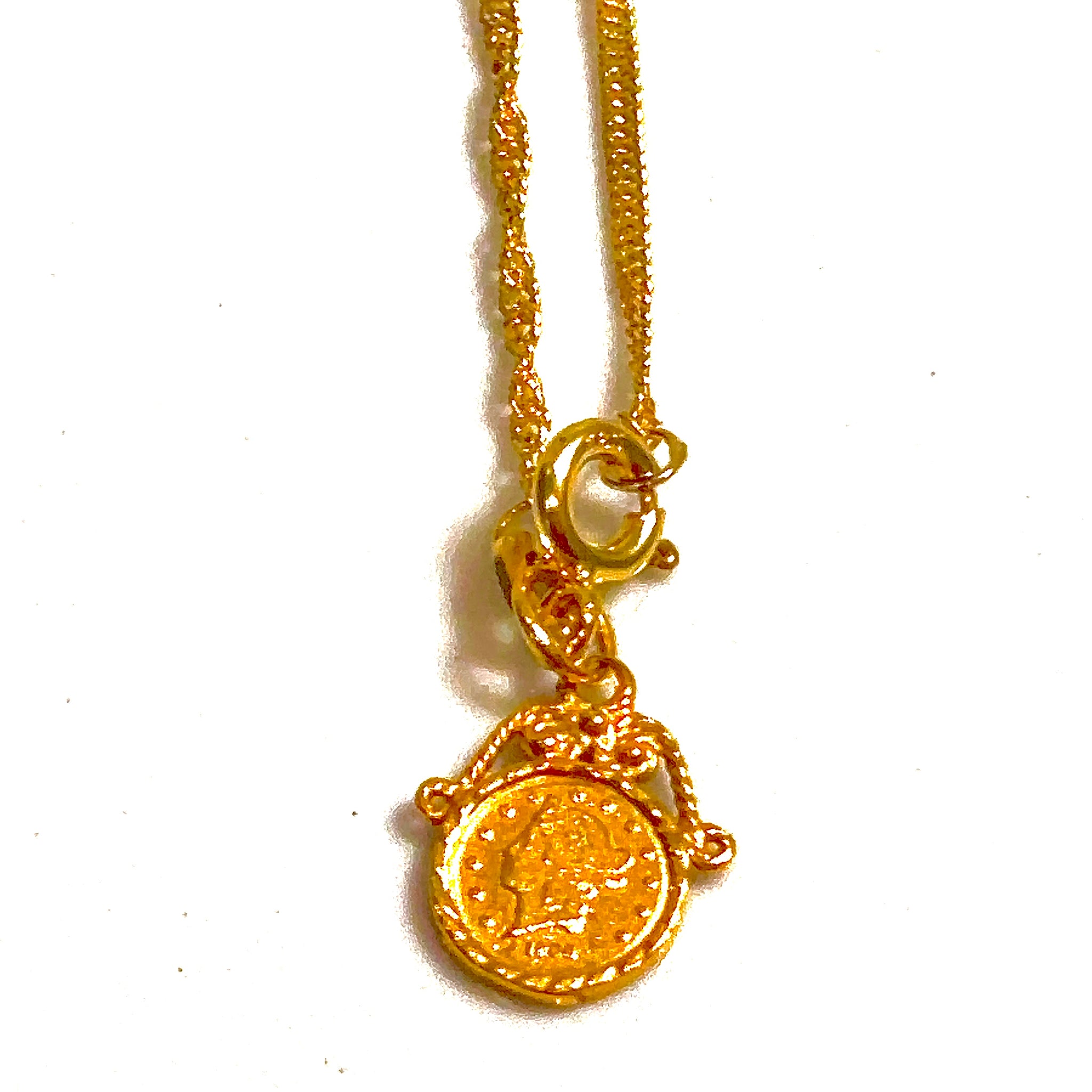 Singapore Rope Chain + Coin - 14 carat gold - 40cm/1,5mm CHV2