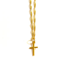 Singapore Rope Chain + Cross - 14 carat gold - 40cm/1,5mm CHV2