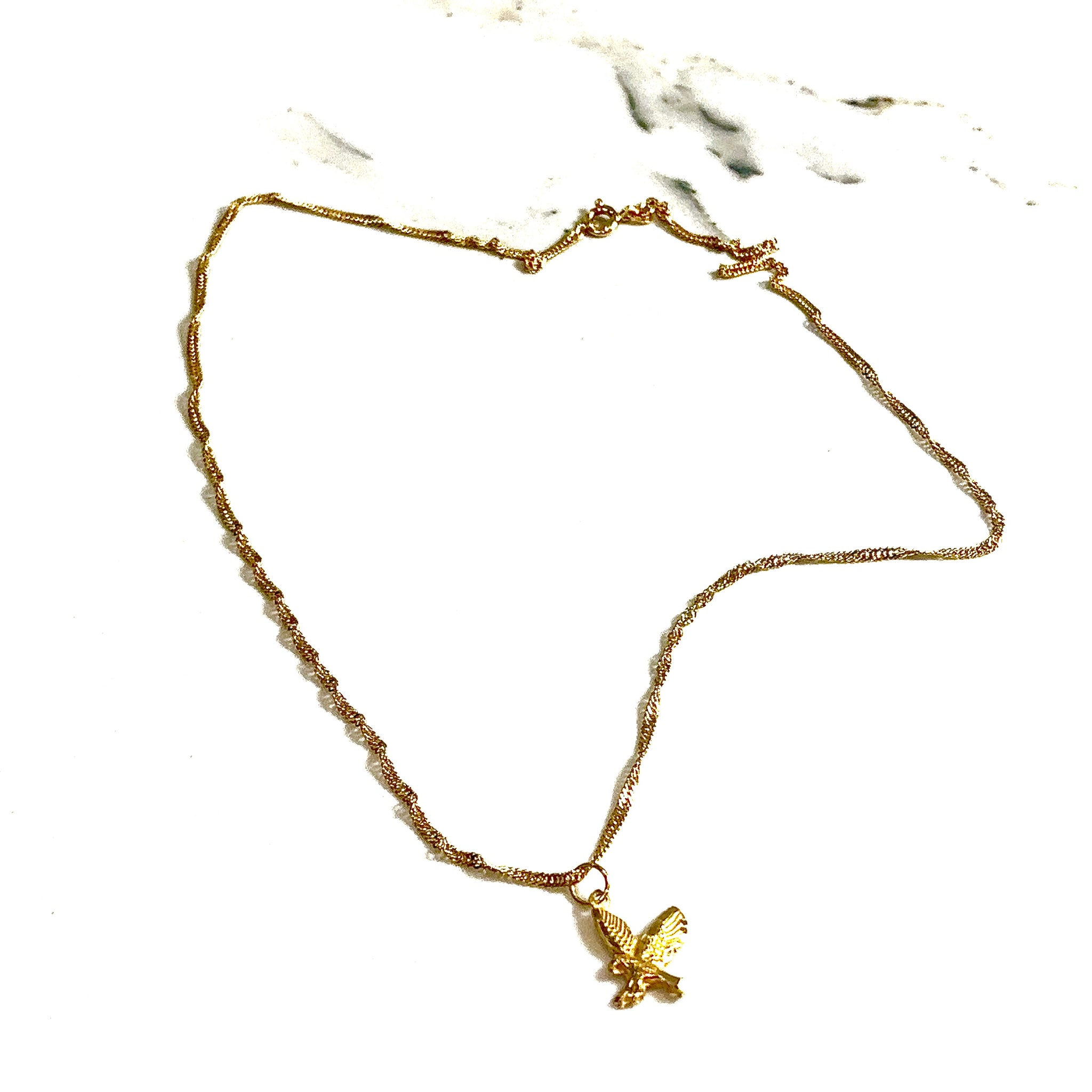 Singapore Rope chain + Eagle - 14 carat gold - 45cm/1,4mm CHV2