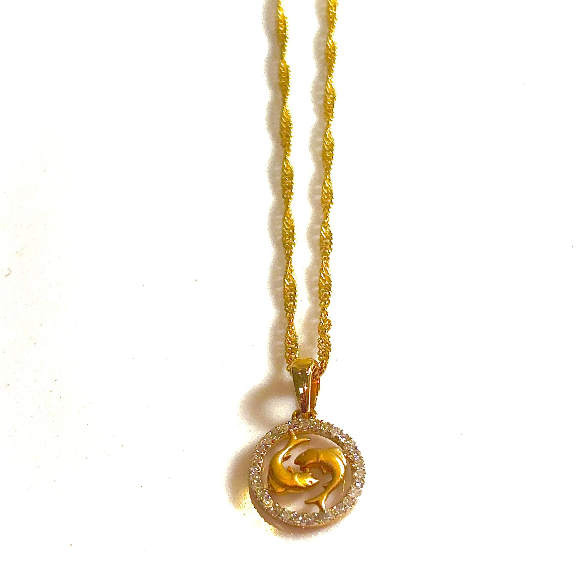 Singapore Rope + Twisted Charm - 14 carat gold - 42cm/1,4mm CHV2