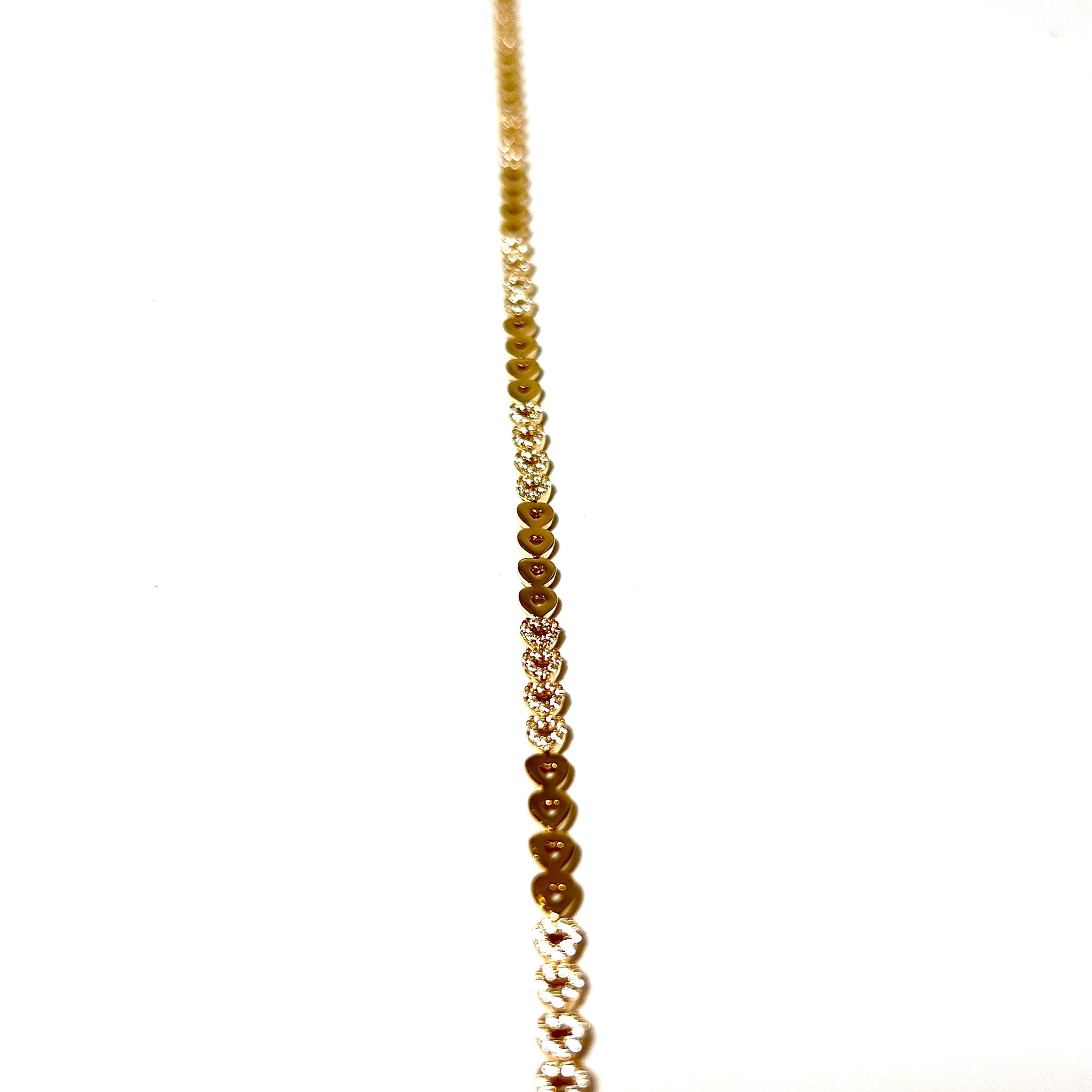 Heart Bracelet - 14 Carat Gold - 19cm / 4mm- 430