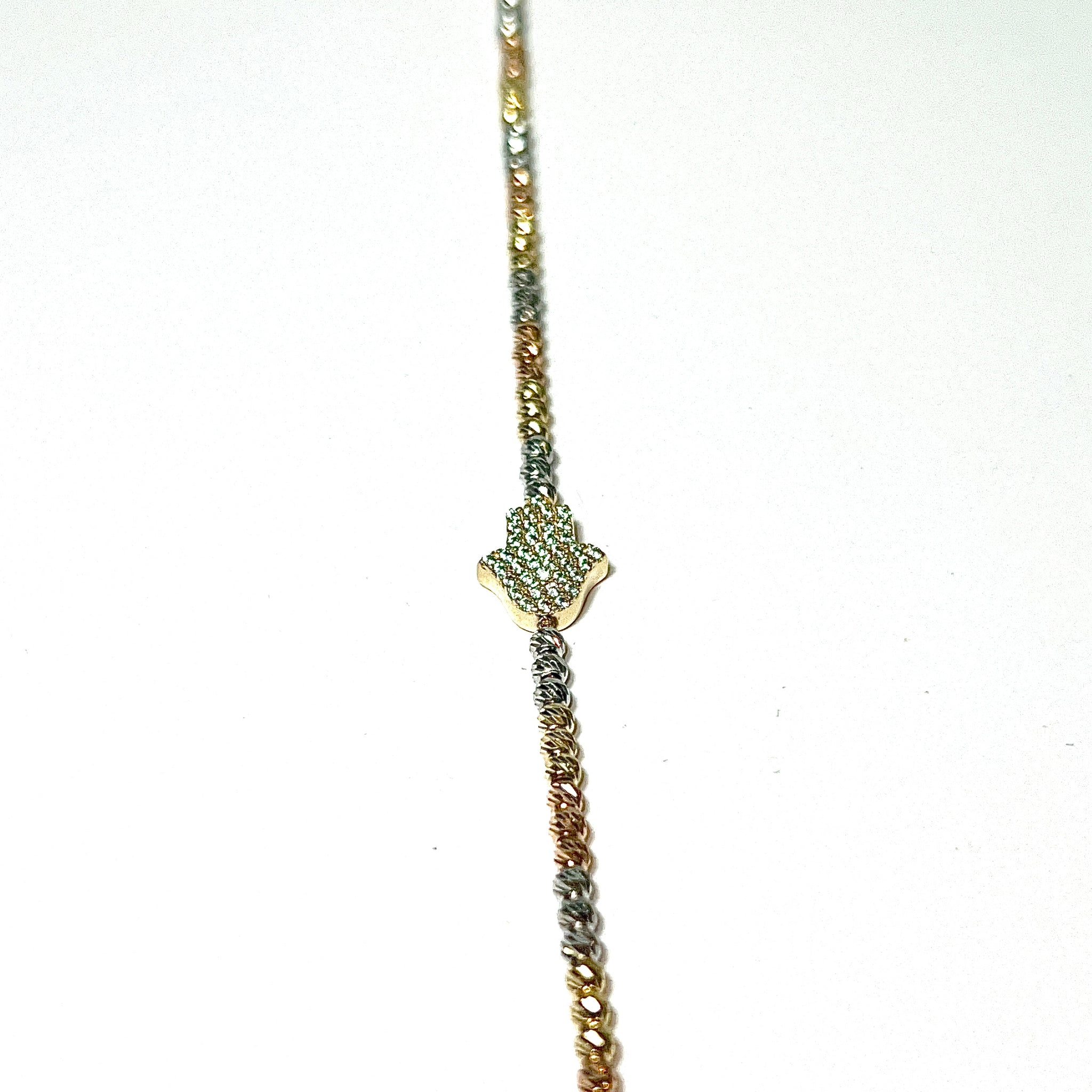 Tricolor Mooncut Bracelet - 14 Carat Gold - 20cm / 2,5mm- 429