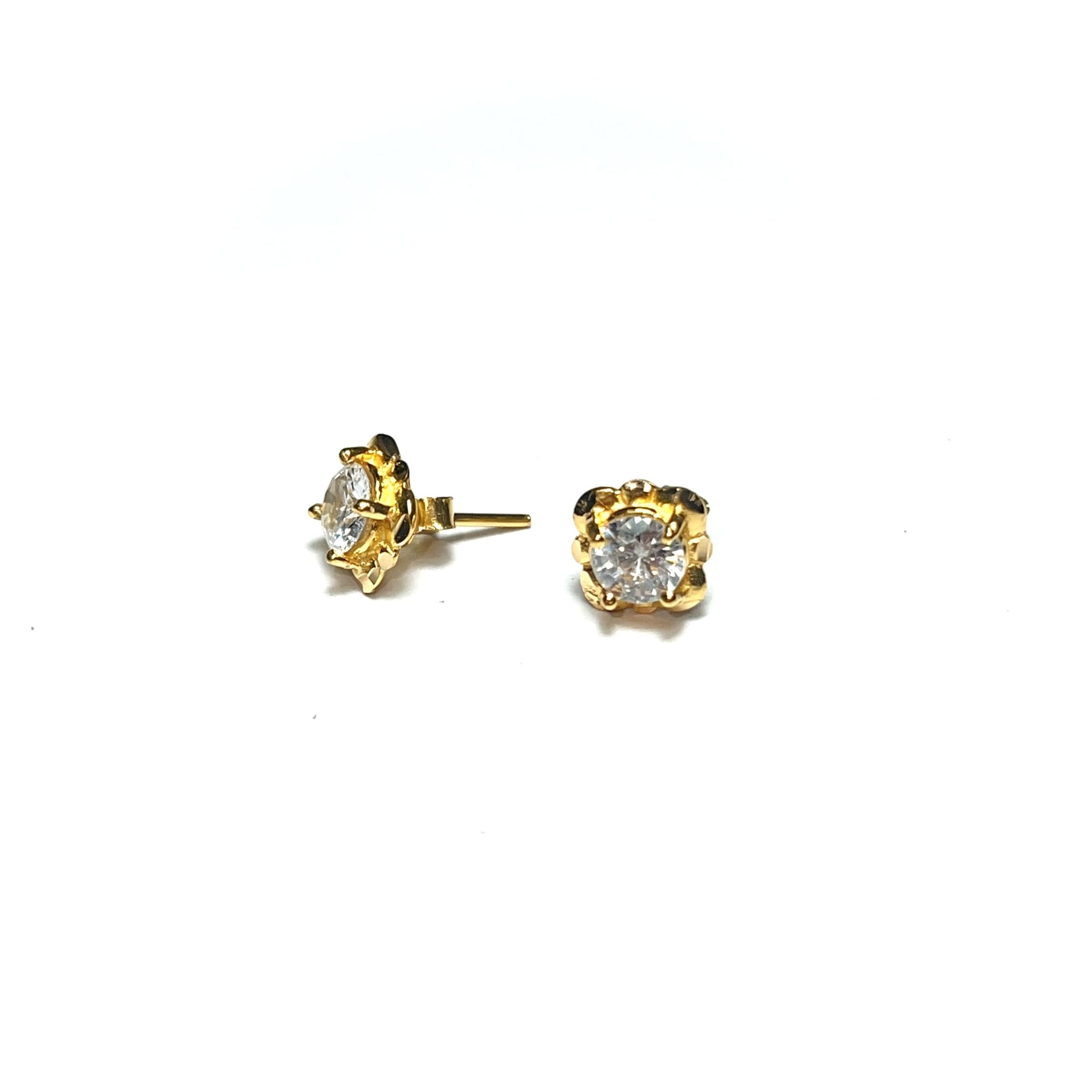 Rose Earrings - 22 Carat Gold - 455