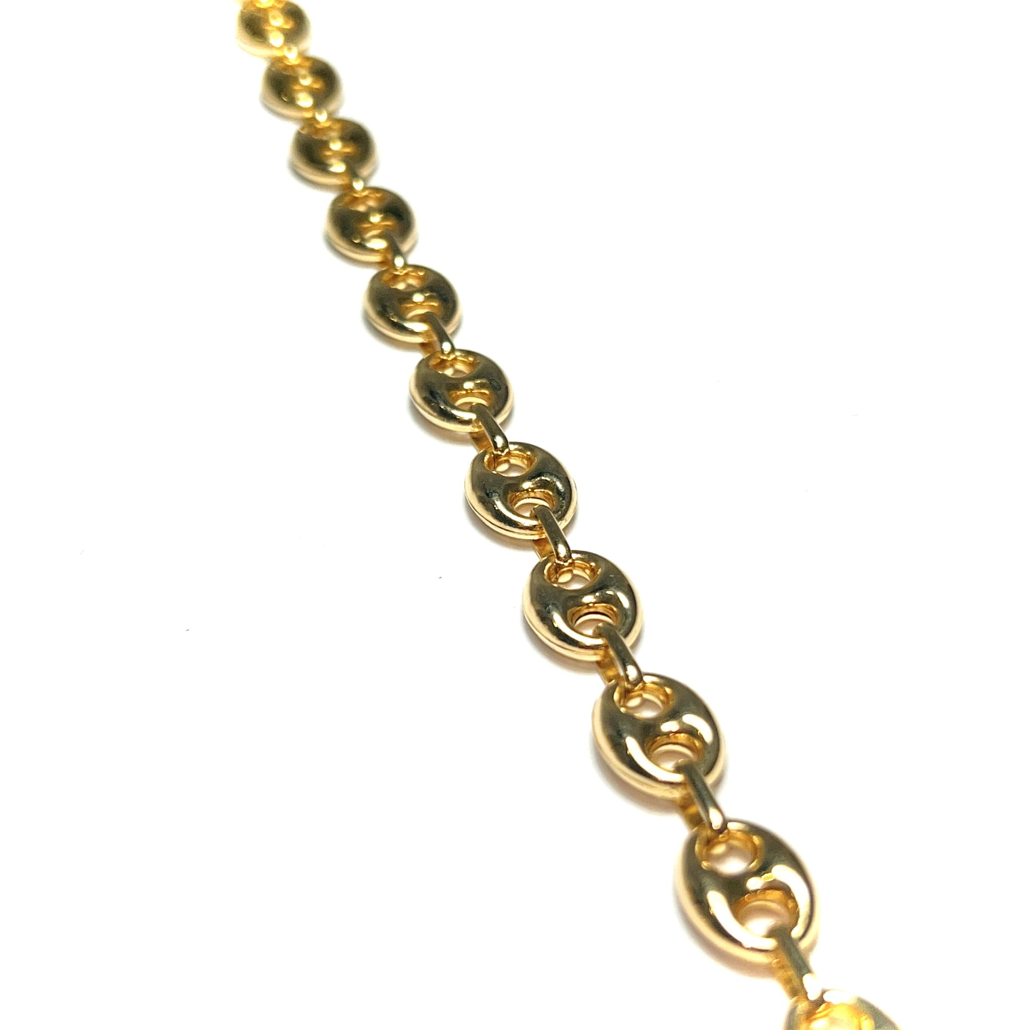 Coffee Bean Link Bracelet - 14 Carat Gold - 21cm / 9,5mm- 466