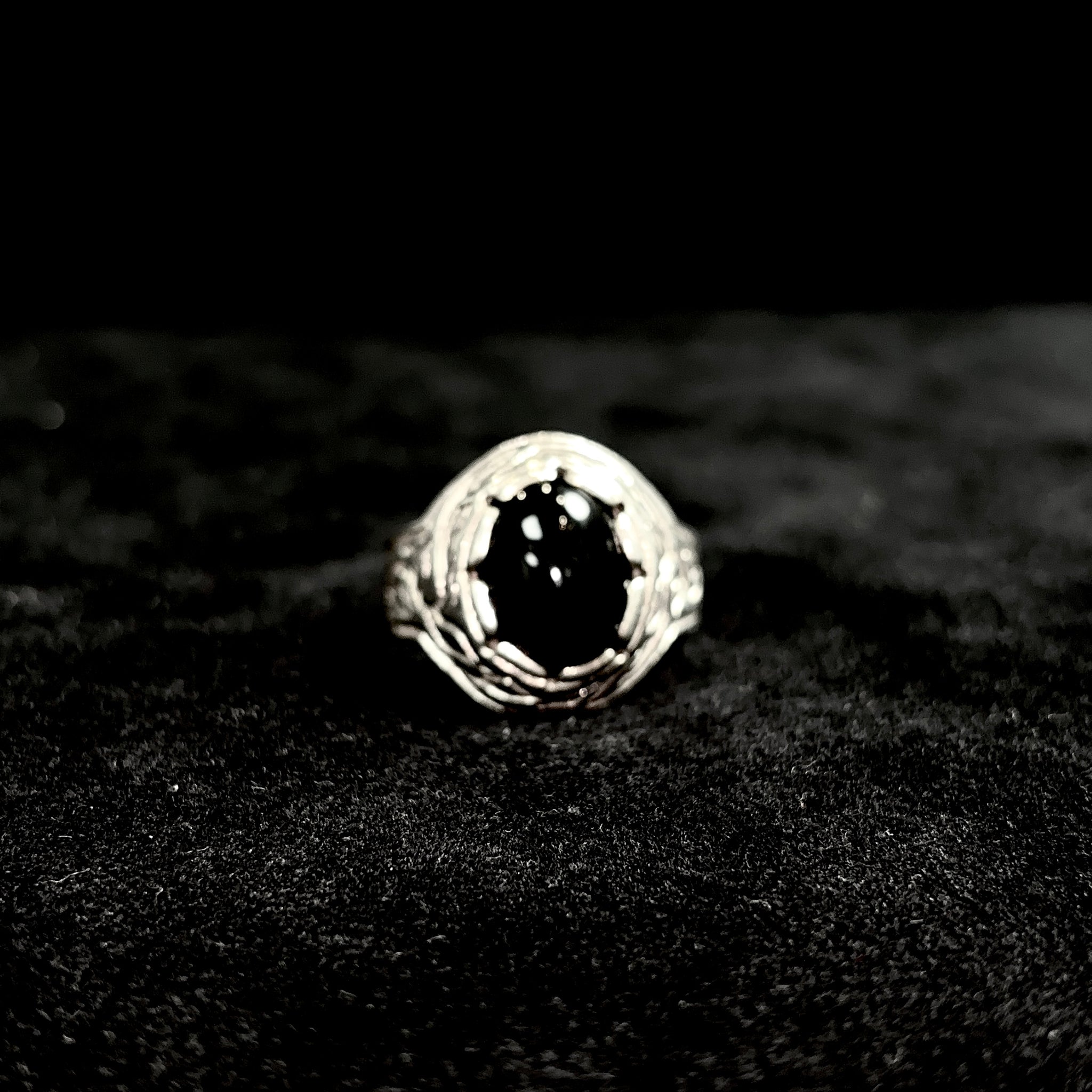 Black Orb Ring – Silver 925