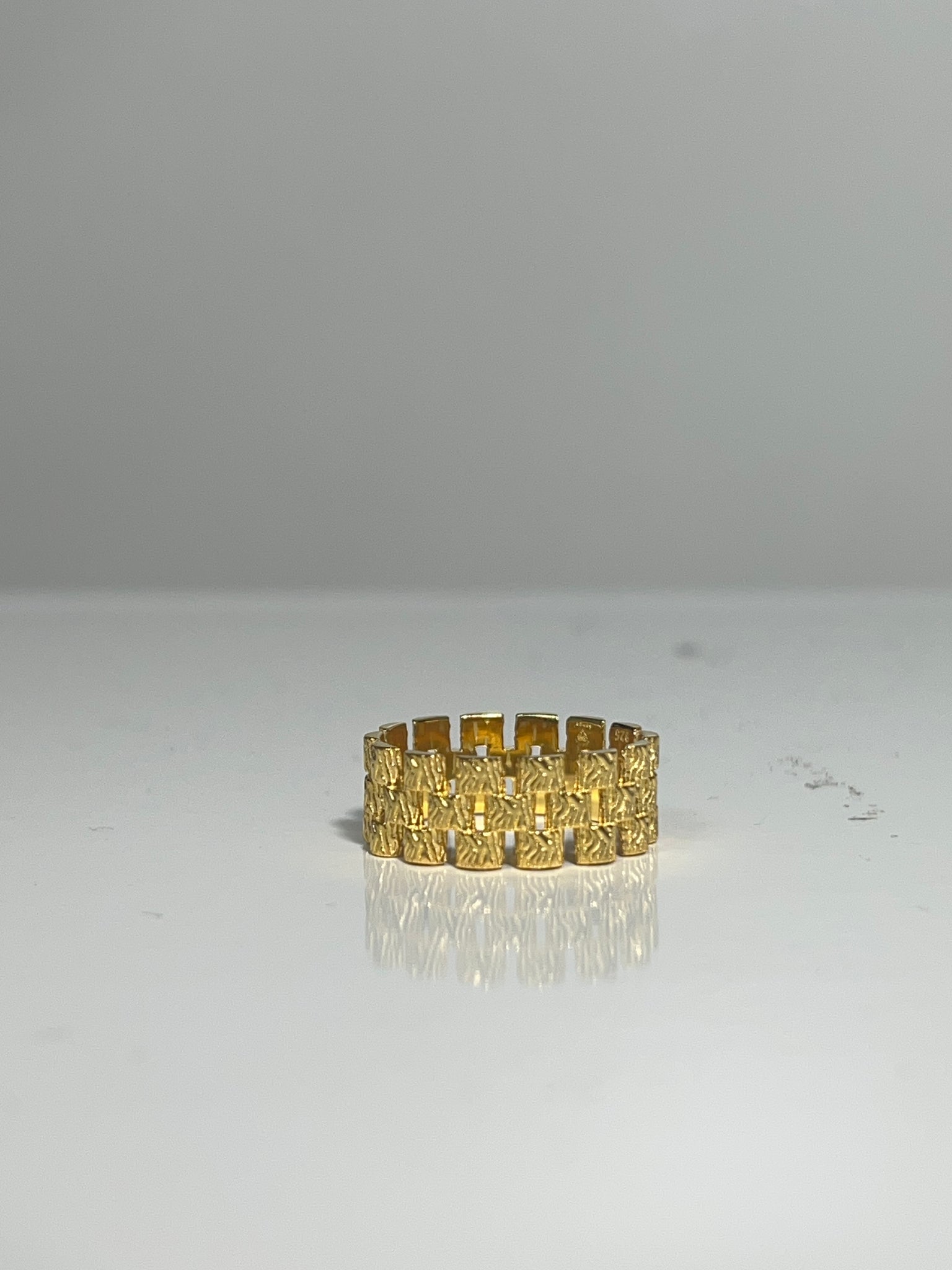 Icy Rolex Link (schakel) Ring - Silver 925 Gold Plated - 271