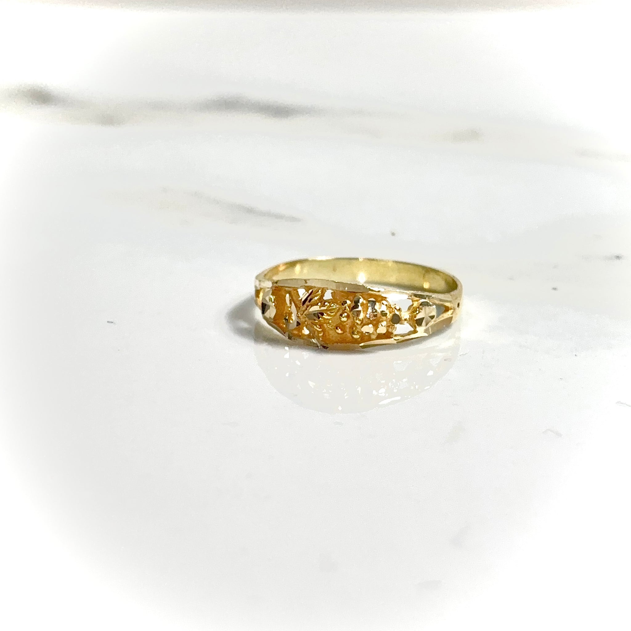 Gold Textured Ring - 14 carat gold