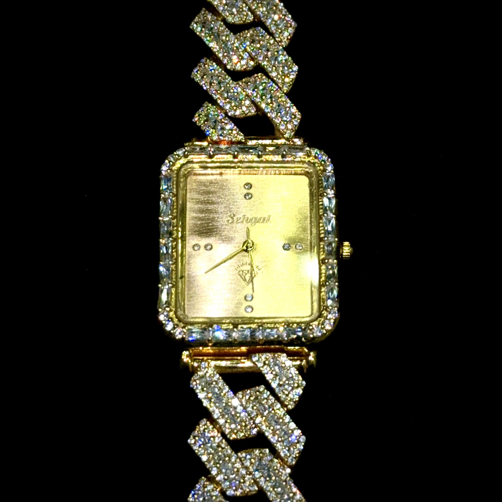 Sehgal Opulent Watch - Silver 925 + 18k Gold plating - Cuban Link