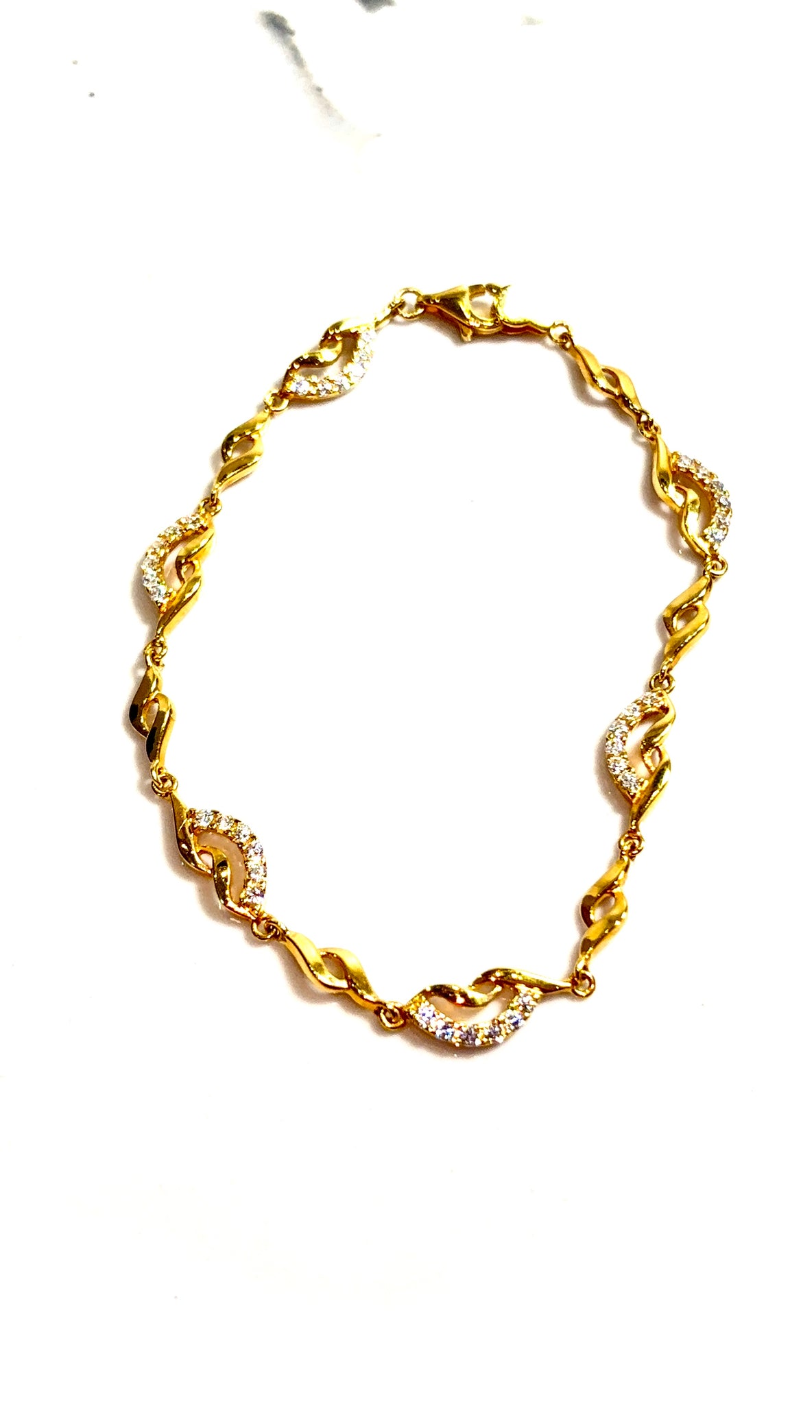 Glistening Flora bracelet - 18,5cm/5,7mm - 14 Carat Gold