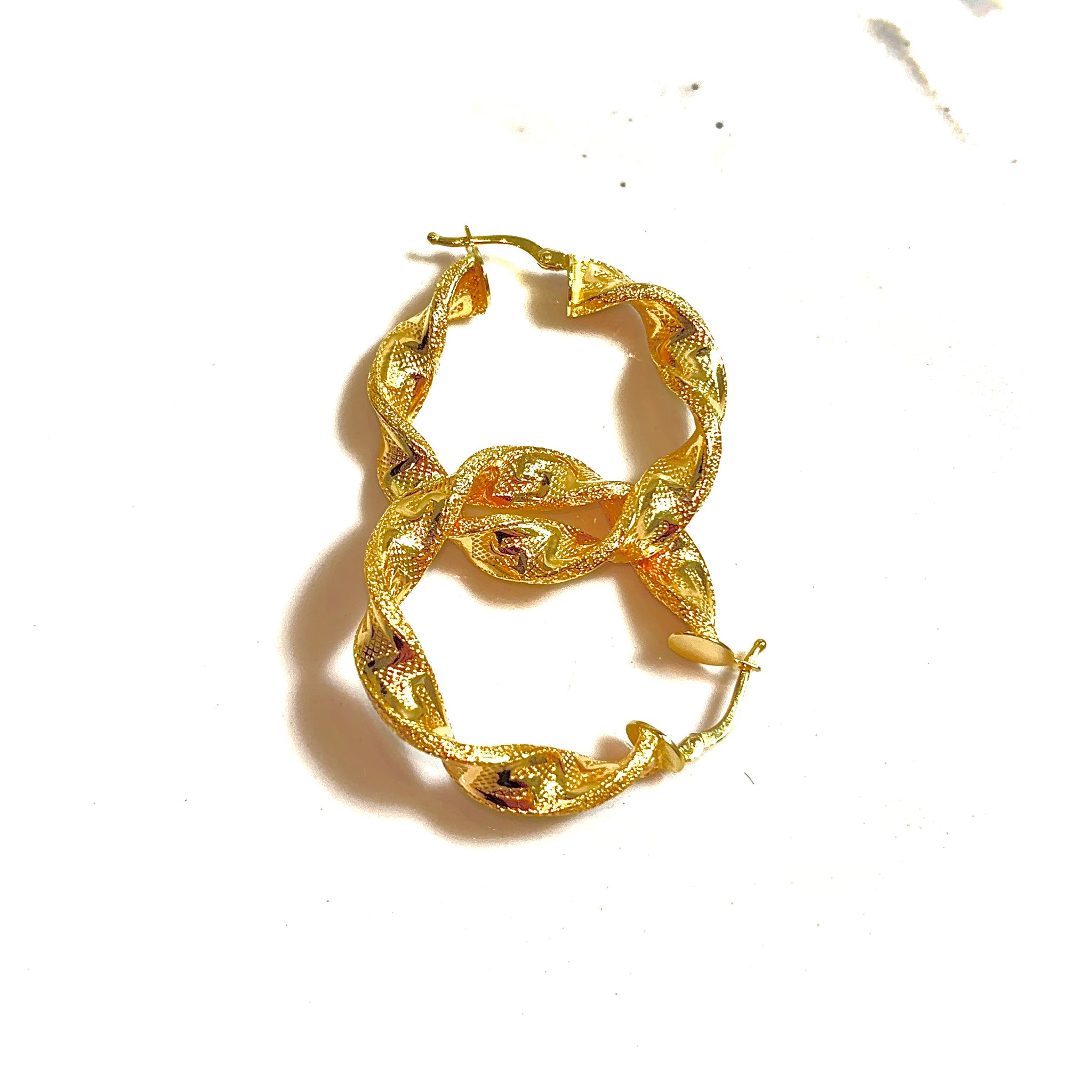 Textured Earrings - 18 Carat gold