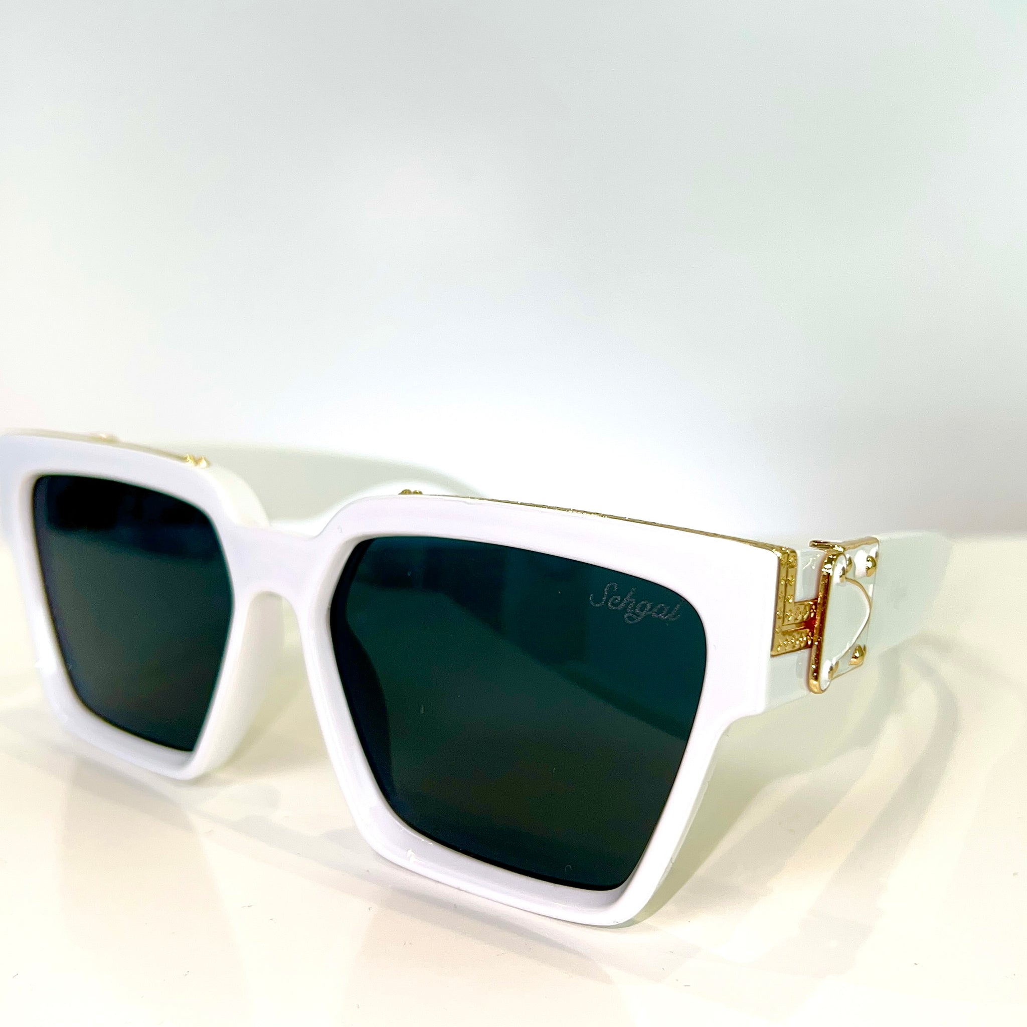 Majesty Glasses - 14 carat gold plated - White