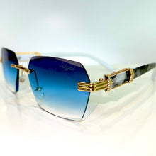 Marblecut Glasses - gold plated - Blue Shade