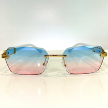 Marblecut Glasses - gold plated -  Pink / Blue Shade