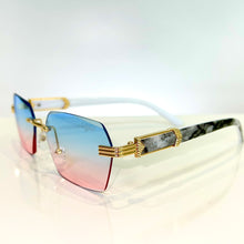 Marblecut Glasses - gold plated -  Pink / Blue Shade