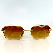 Marblecut Glasses - gold plated -  Brown Shade