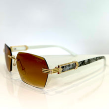 Marblecut Glasses - gold plated -  Brown Shade