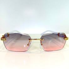 Marblecut Glasses - gold plated -  Pink / Grey Shade