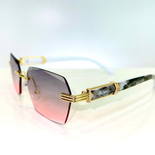 Marblecut Glasses - gold plated -  Pink / Grey Shade