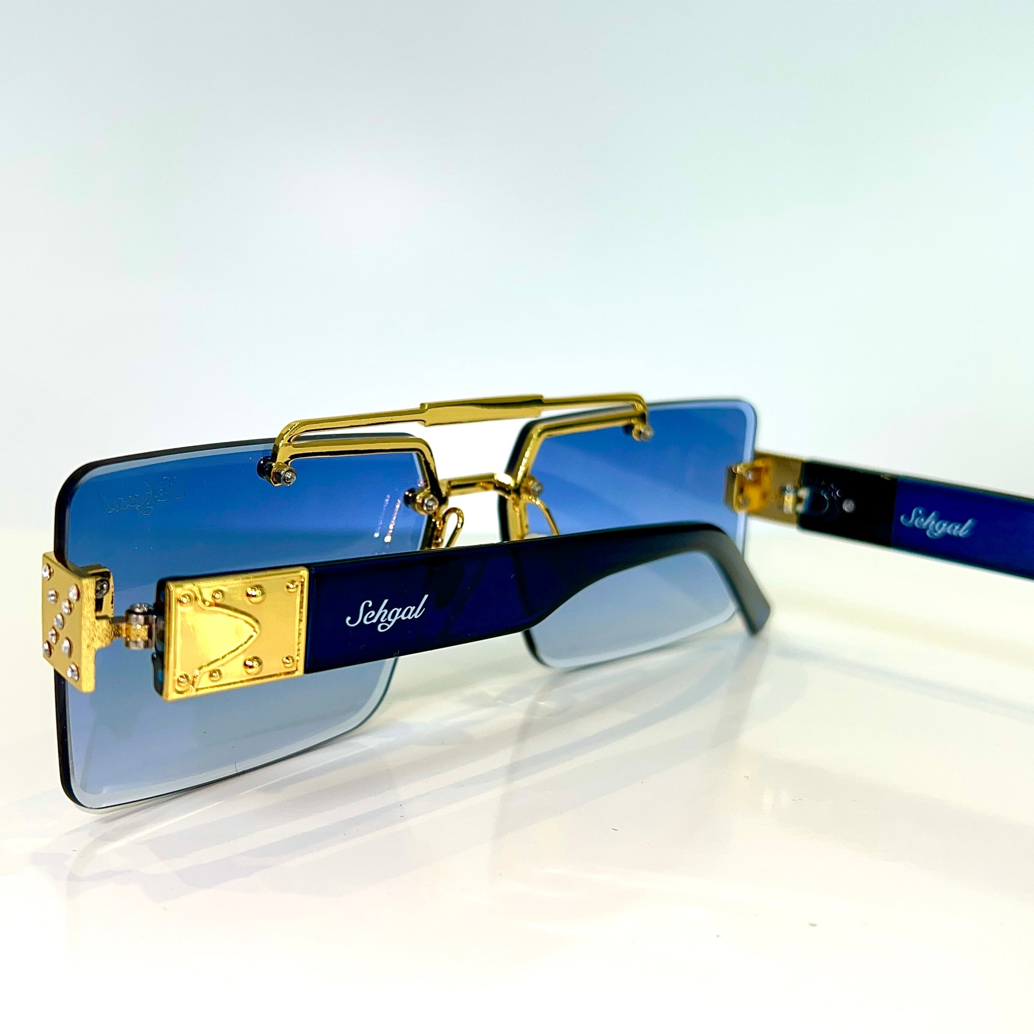 Project X Glasses Blue Shade - Gold plated