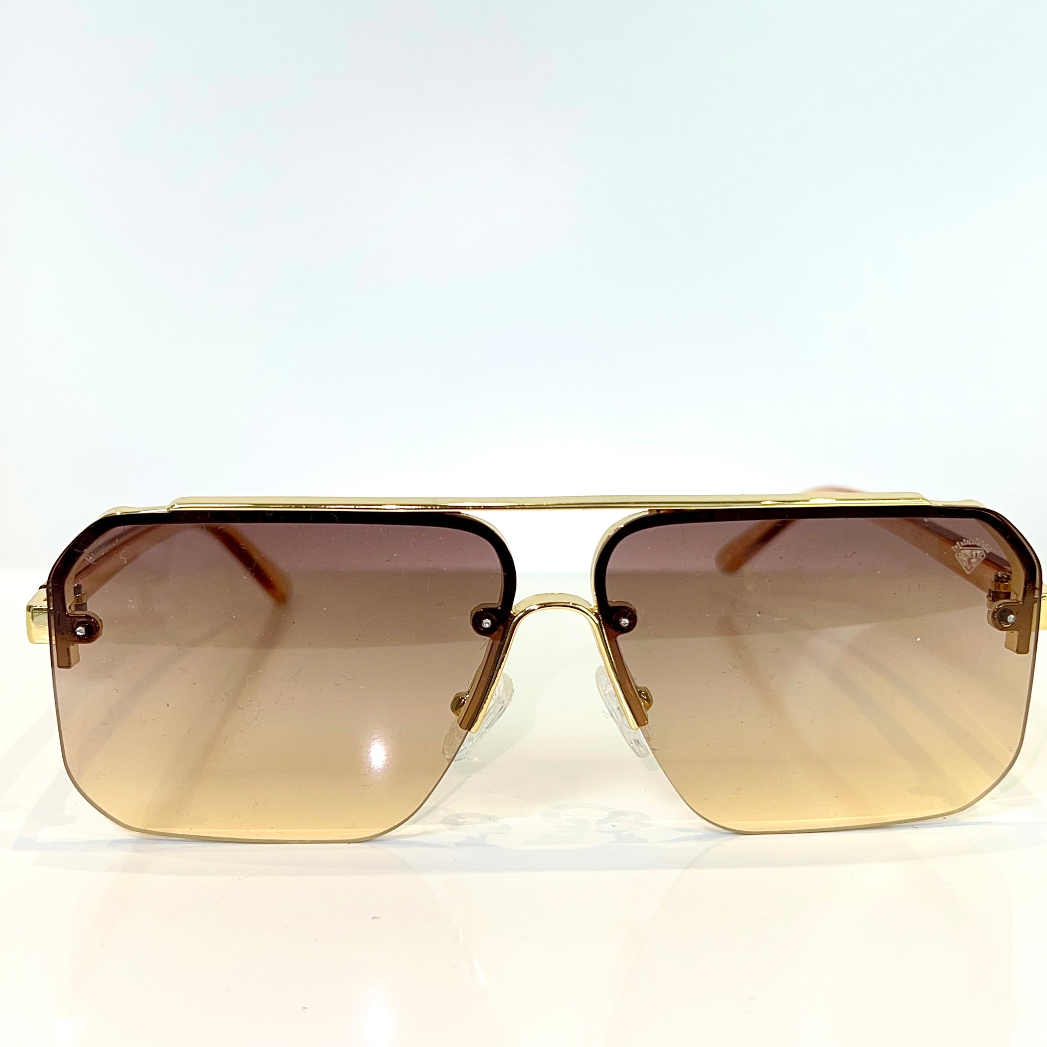 Mafiso Glasses - 14 carat gold plated -  Brown Shade