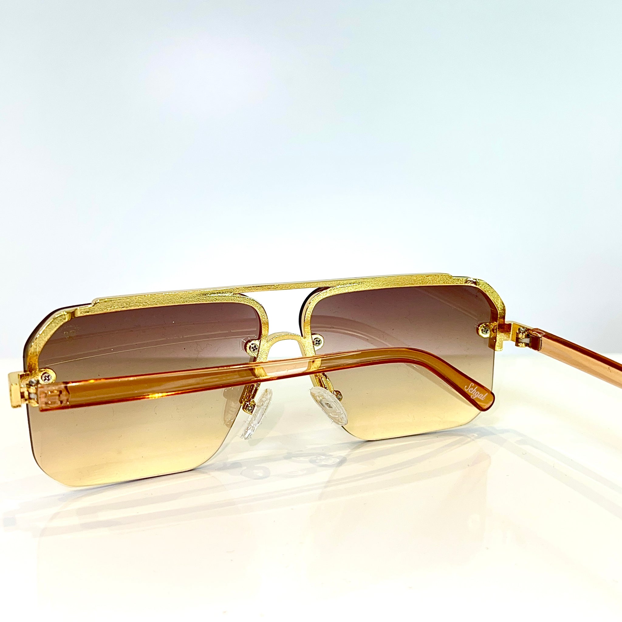 Mafiso Glasses - 14 carat gold plated -  Brown Shade