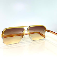 Mafioso Glasses - gold plated -  Brown Shade