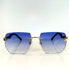 Dubai Glasses - gold plated - Blue shade