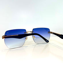 Dubai Glasses - gold plated - Blue shade