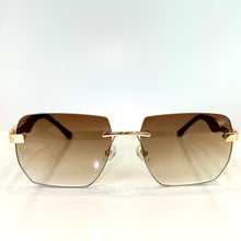 Dubai Glasses - gold plated -  Brown Shade