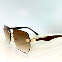 Dubai Glasses - gold plated -  Brown Shade