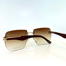 Dubai Glasses - gold plated -  Brown Shade