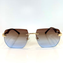 Dubai Glasses - gold plated -  Brown / Blue Shade