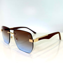 Dubai Glasses - gold plated -  Brown / Blue Shade