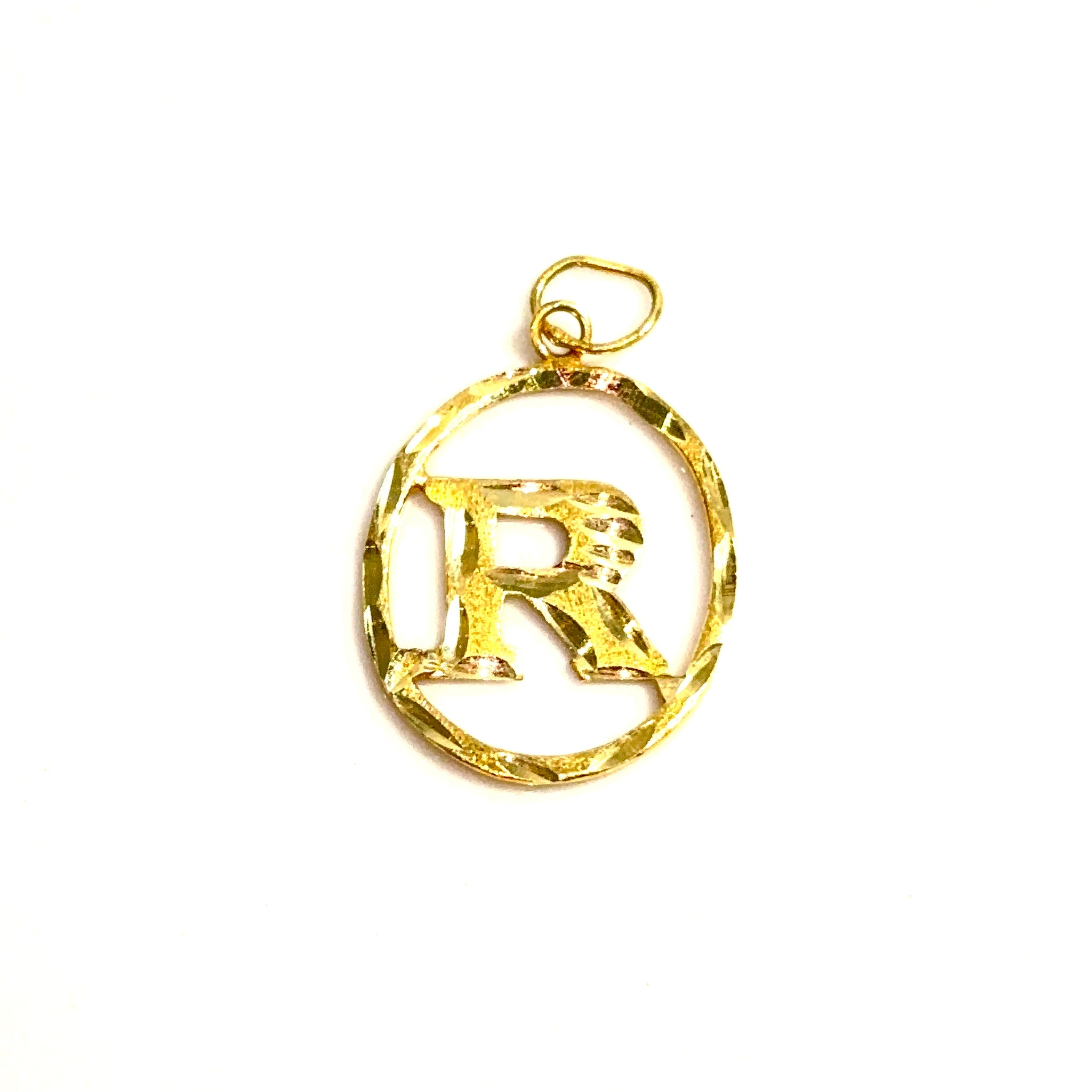 Letter R Pendant - 14 carat gold