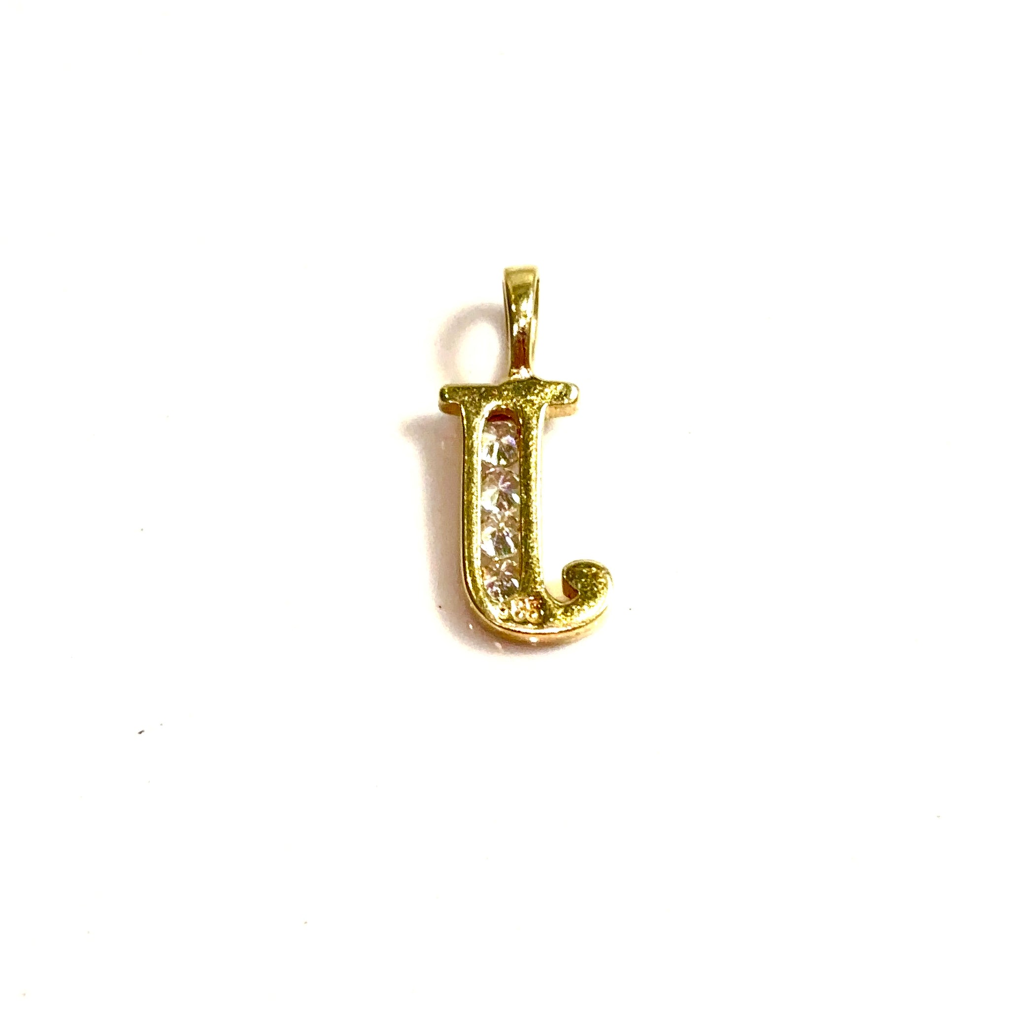 J Pendant - 14 carat gold
