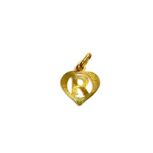 R Heart Pendant - 14 carat gold