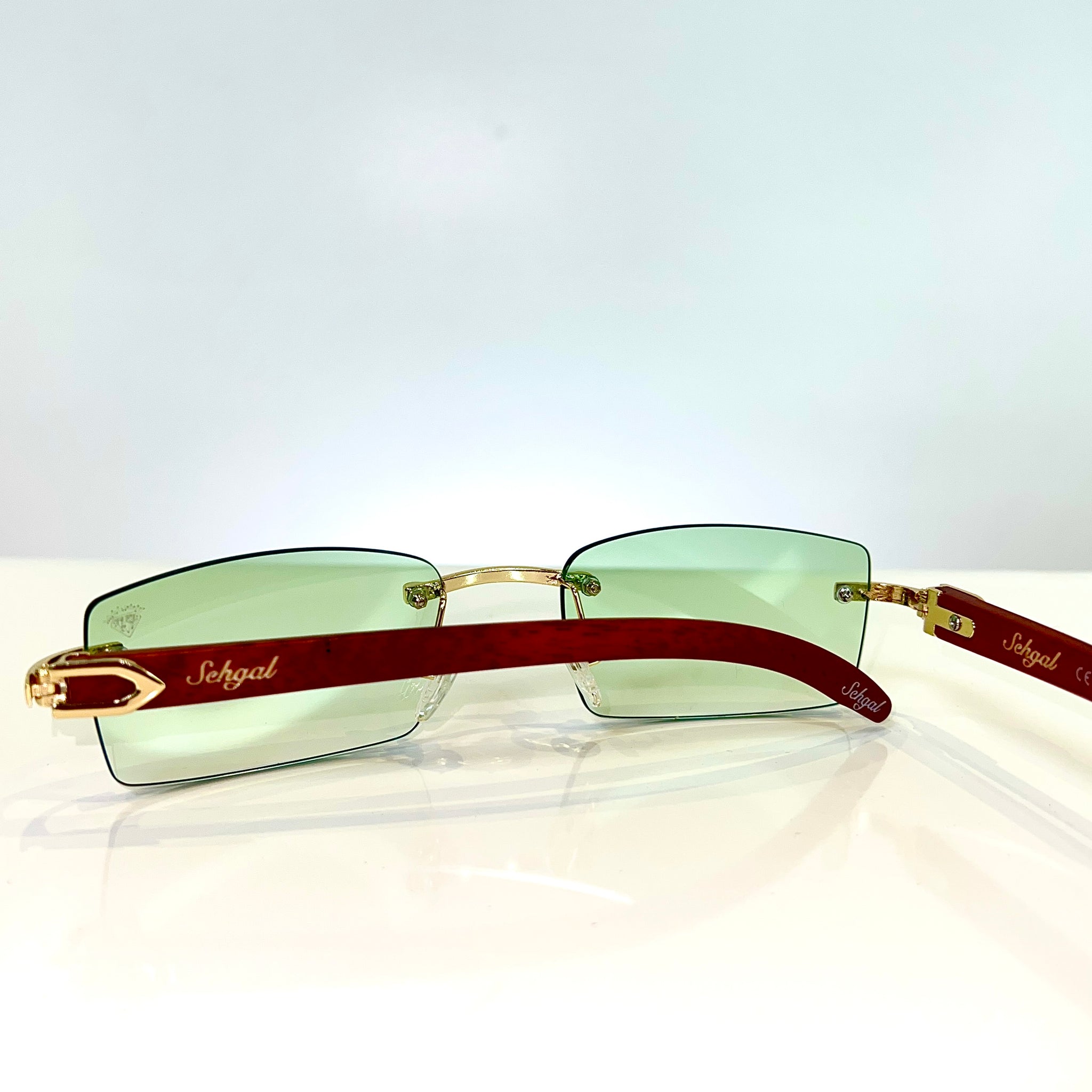 Guerrero Glasses - 14 carat gold plated -  Green Shade