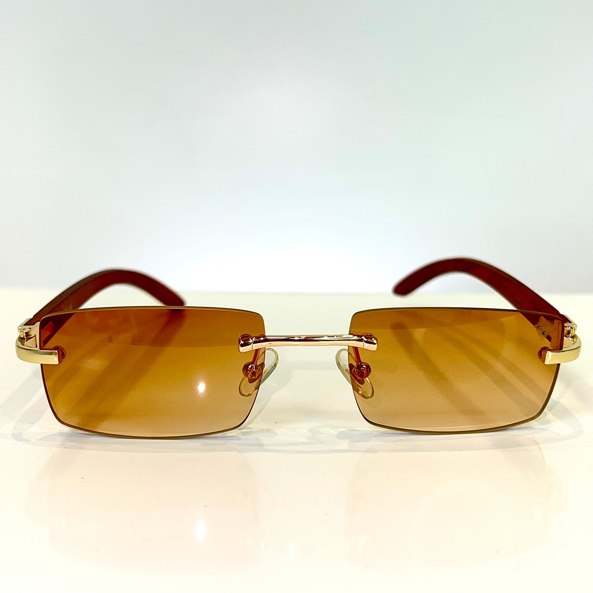 Guerrero Glasses - 14 carat gold plated -  Brown Shade