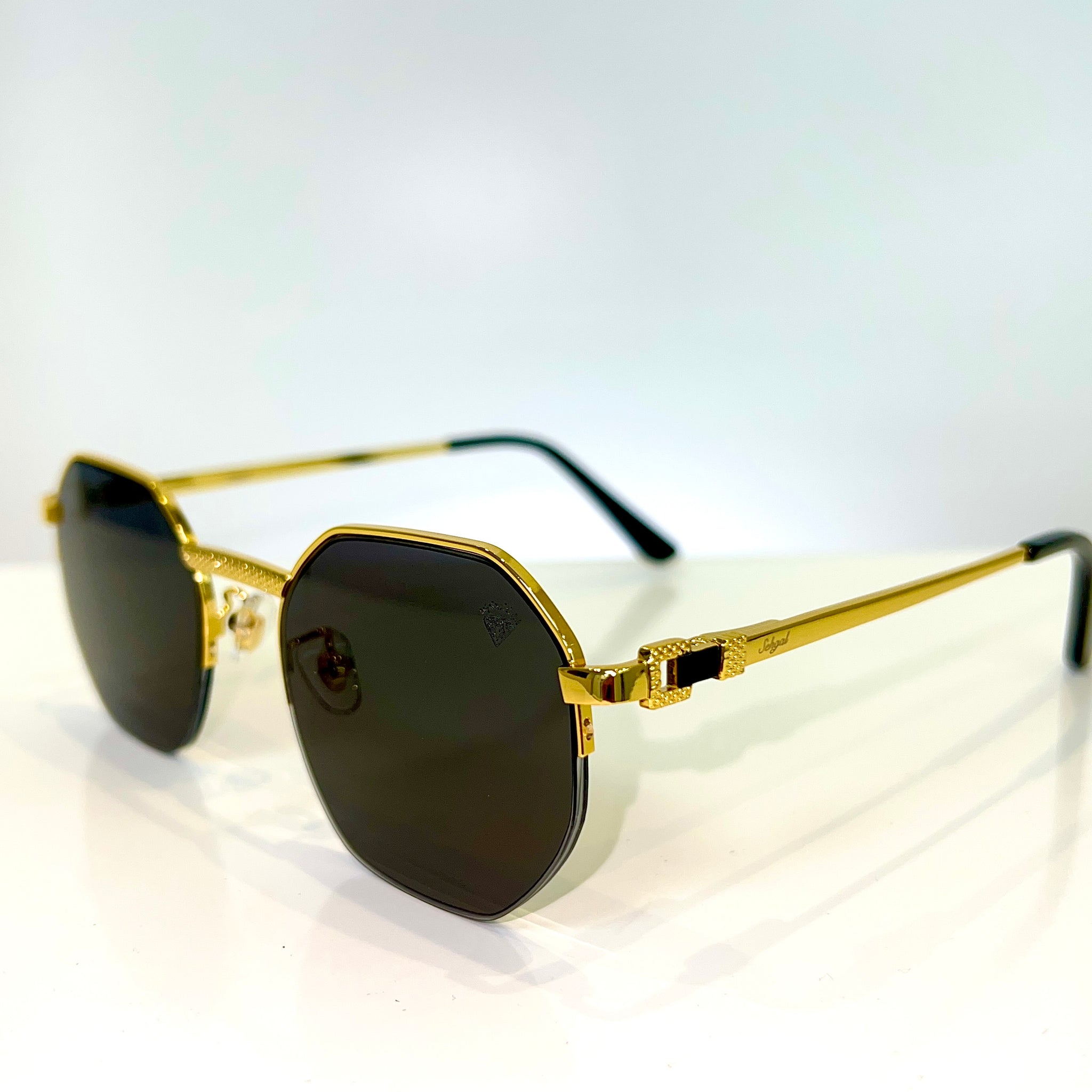 Los Angeles Glasses - 14 carat gold plated -  Black Shade