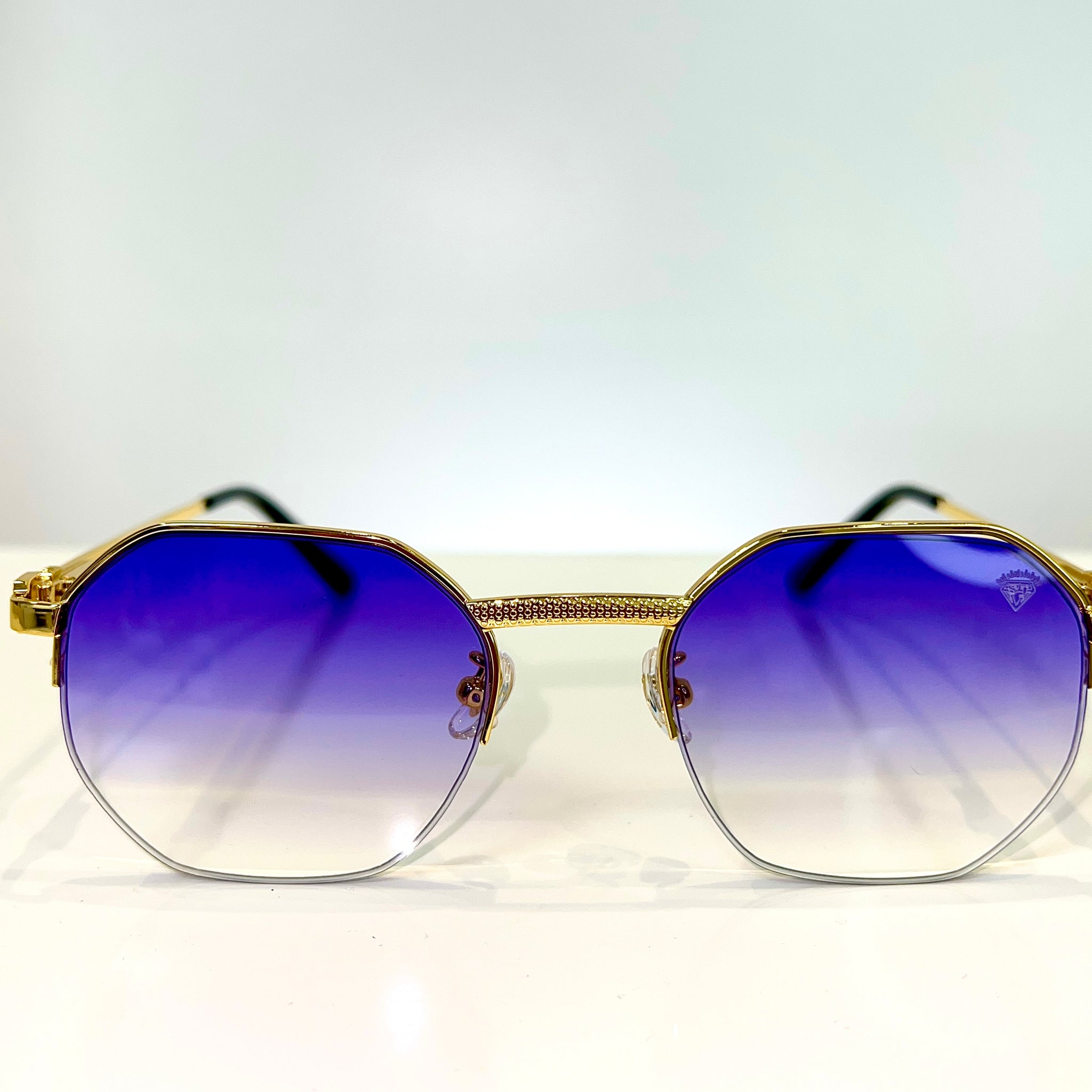 Los Angeles Glasses - 14 carat gold plated -  Purple Shade