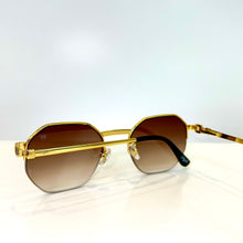 Los Angeles Glasses - gold plated -  Brown Shade