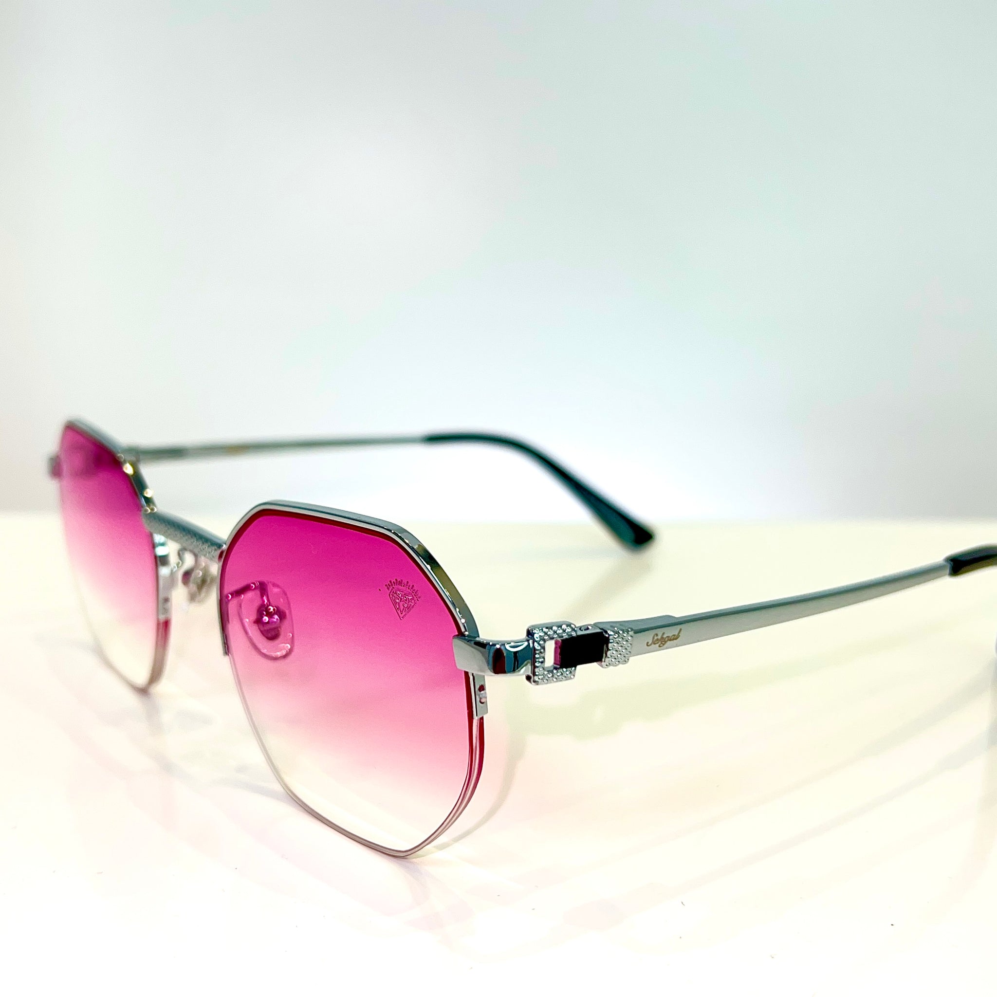 Los Angeles Glasses - 14 carat gold plated -  Pink Shade