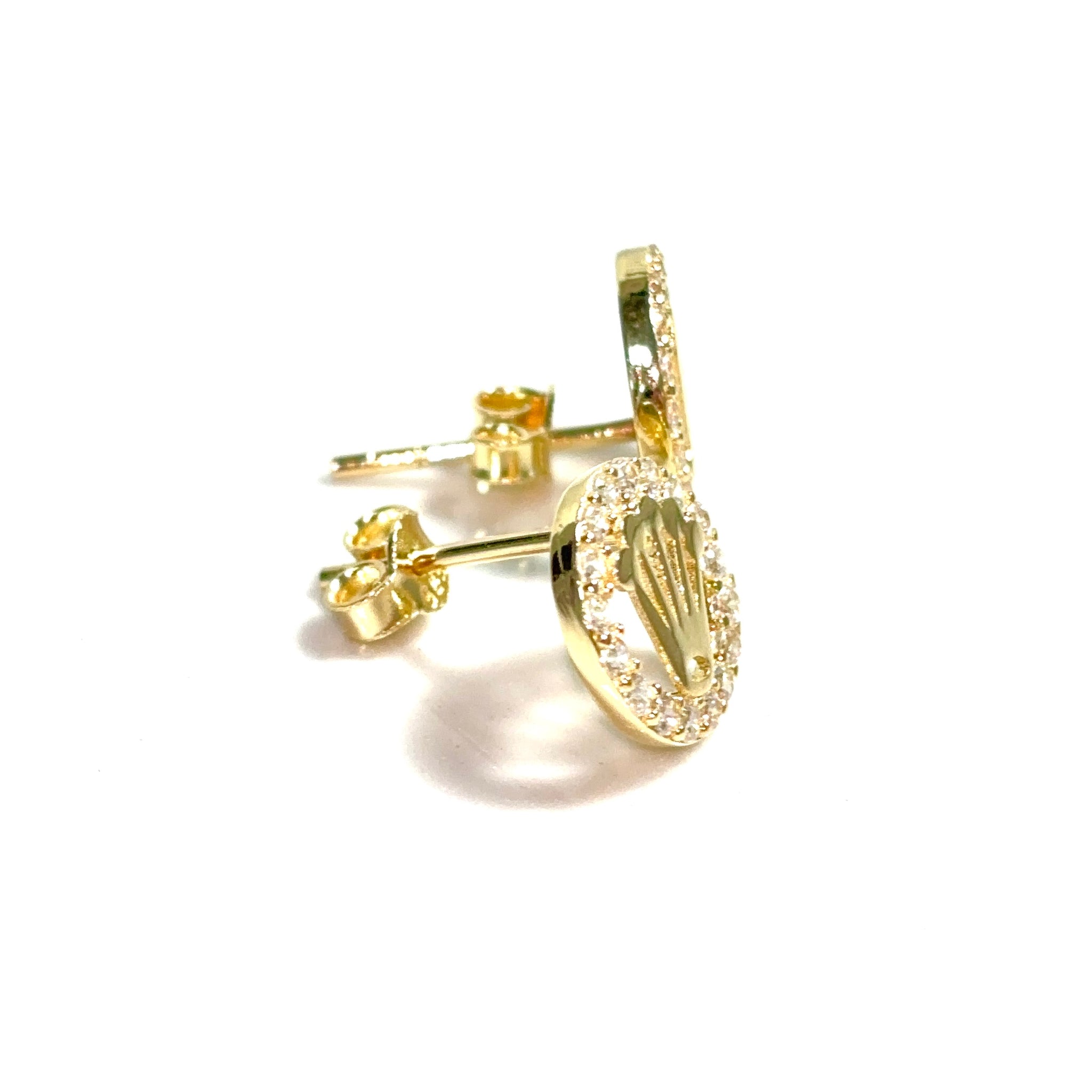 Crown Earrings - 14 carat gold