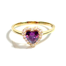 Purple Heart Ring - 14 carat gold